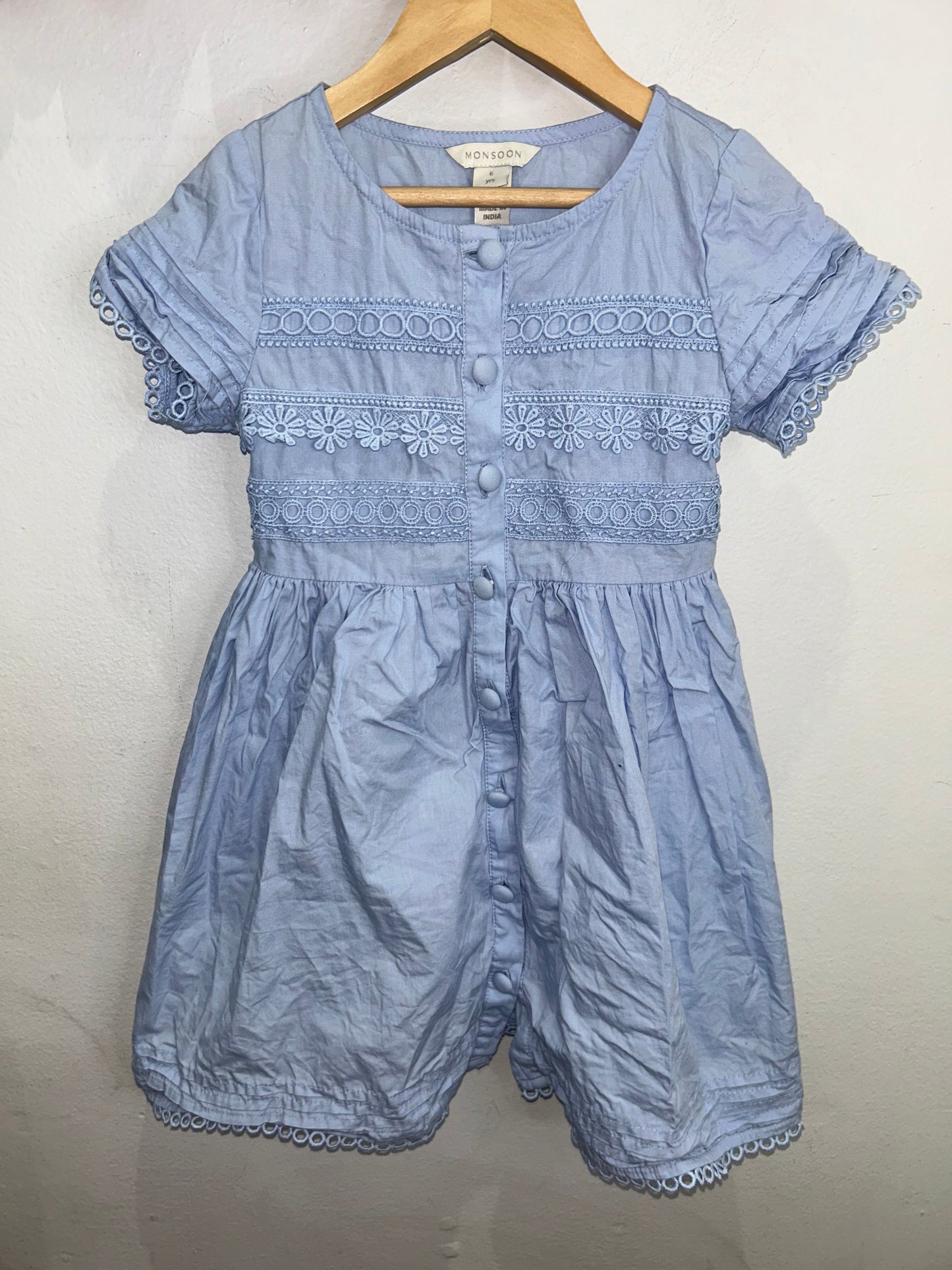 Light blue crochet dress 6y