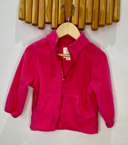 Pink fleece zip up 2y