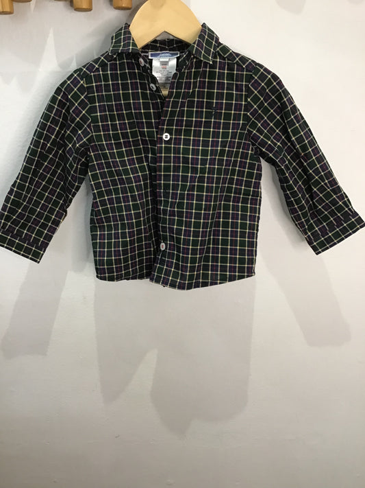Shirt green checkered 12m