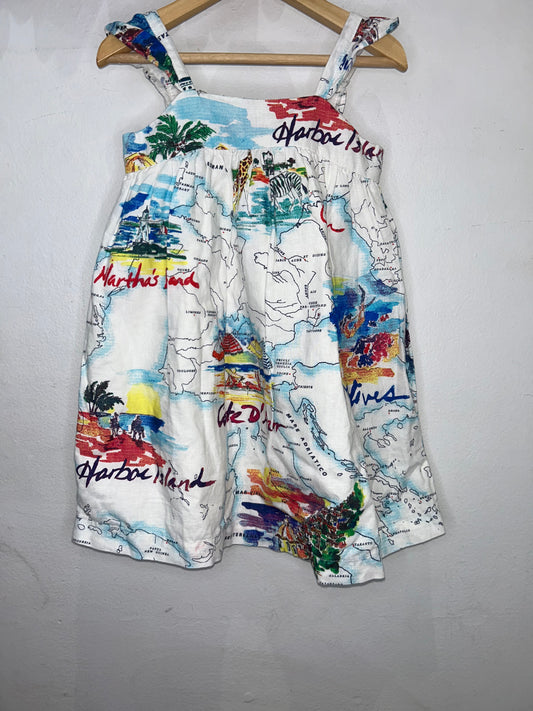 Island maps dress 4y
