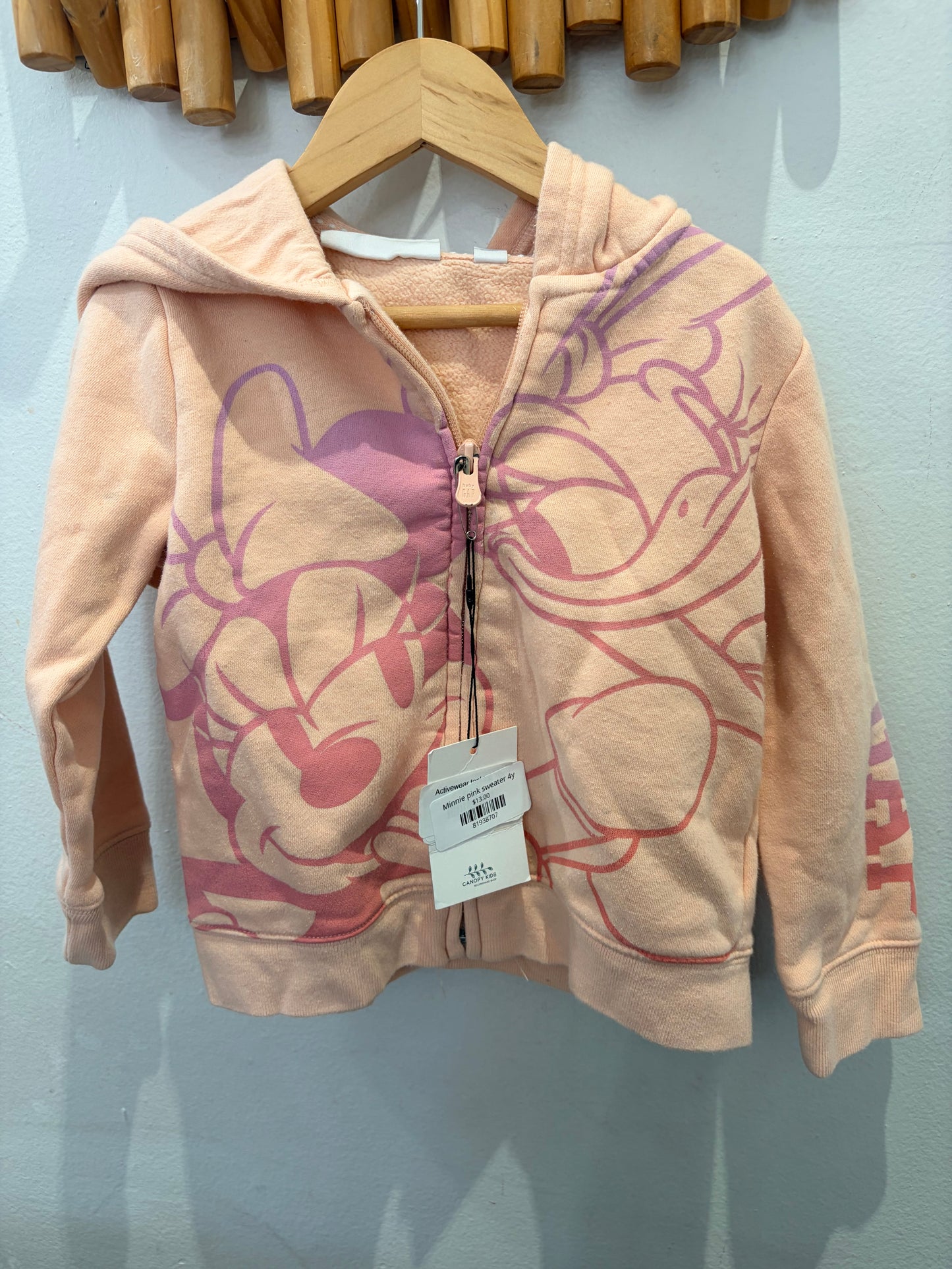 Minnie pink sweater 4y