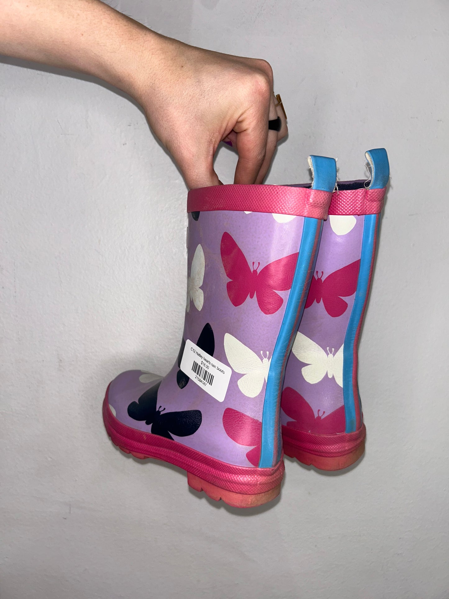 C12 Hatley hearts rain boots