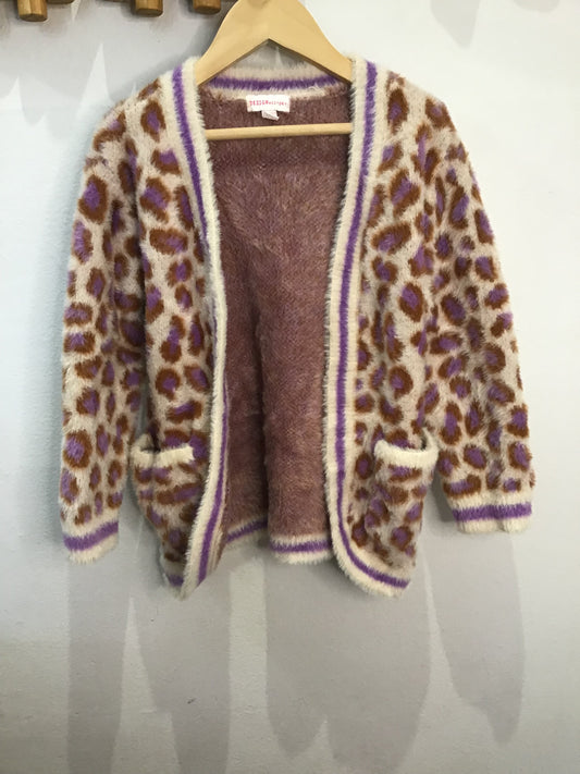 Design History purple leopard sweater 2y