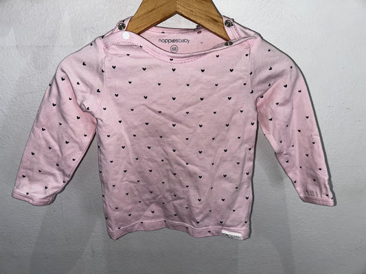 Noppies pink hearts longsleeve 3-6m