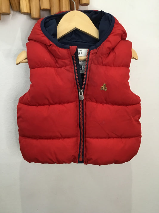 Red puffer vest 12-18m