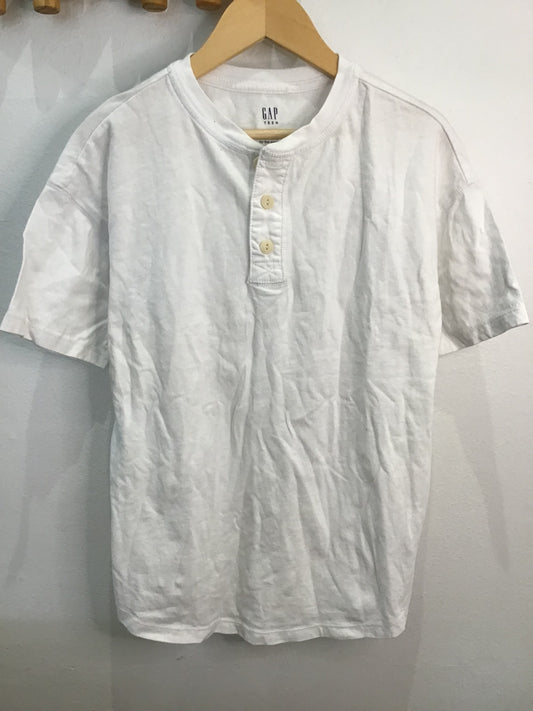 Tee white henley 8y