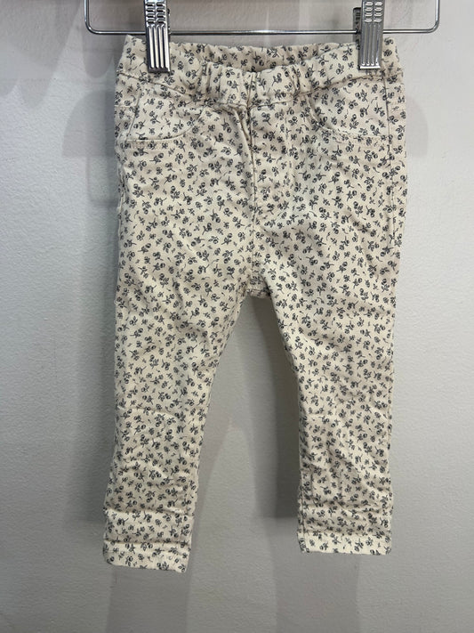 Black floral jeans 12-18m
