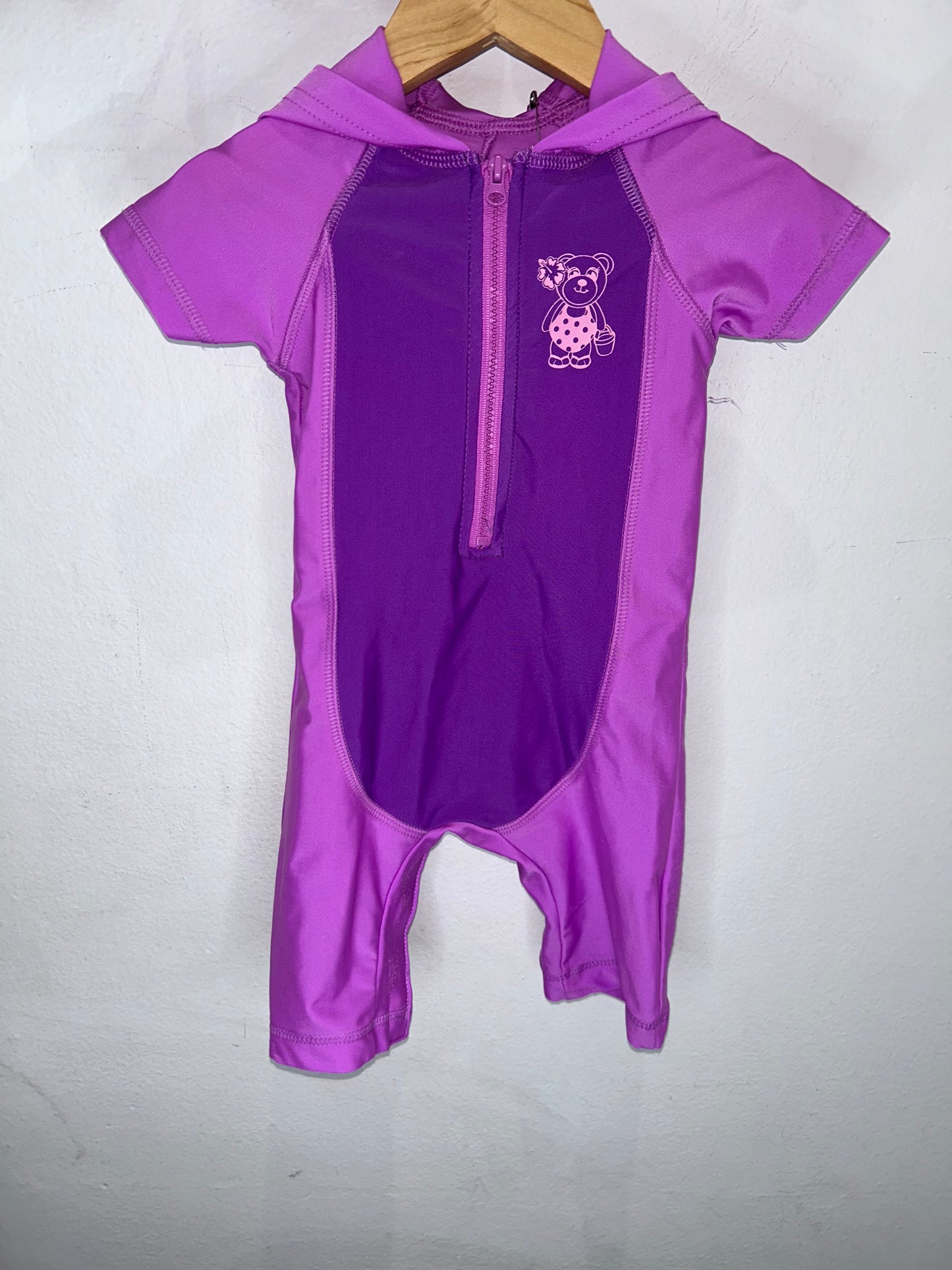 Purple bear swim outfit 6-12m