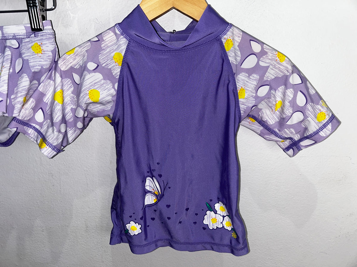 Purple flowers swimset 4y