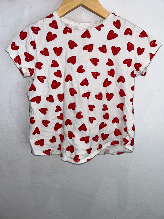 Red hearts tee 6y