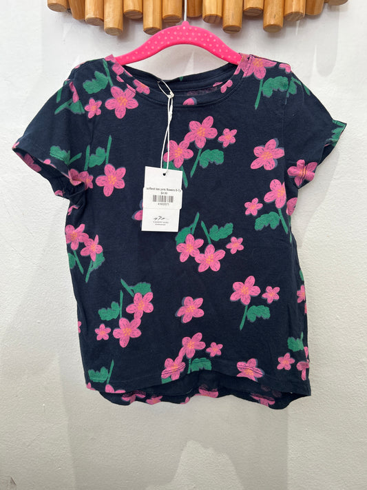 softest tee pink flowers 6-7y