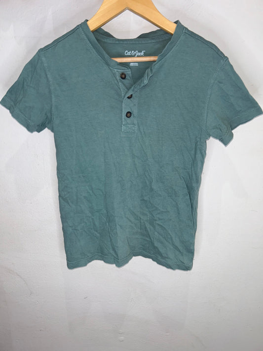 Dark aqua henley 4-5y