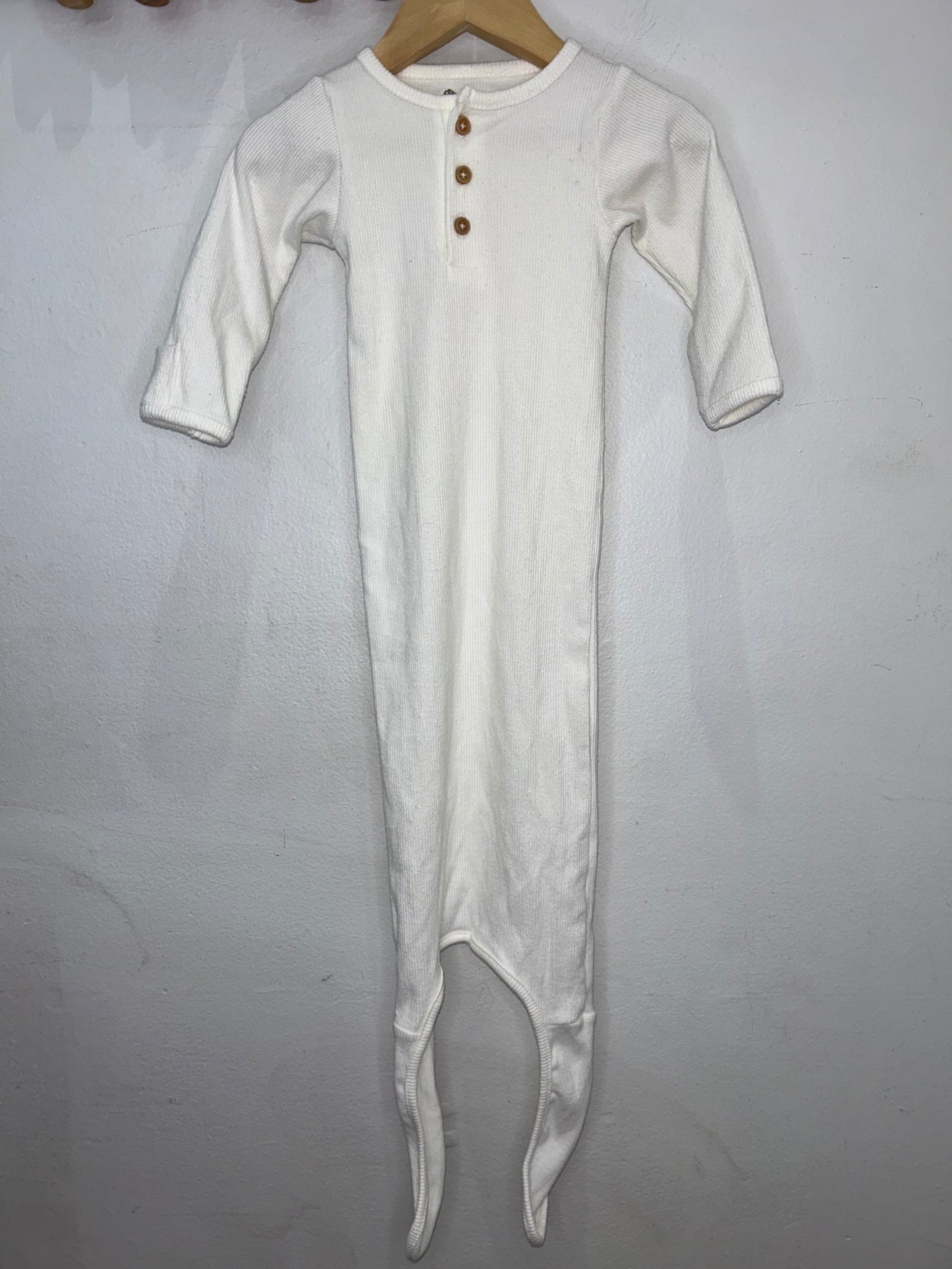 White Ribbed Sleep Gown
