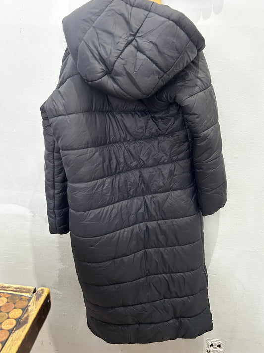 Black longline puffer jacket 7-8y