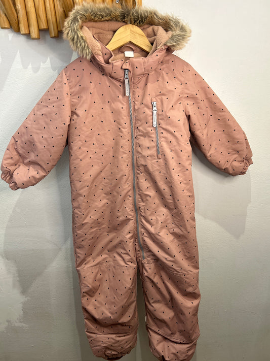 Pink dots snowsuit 3-4y