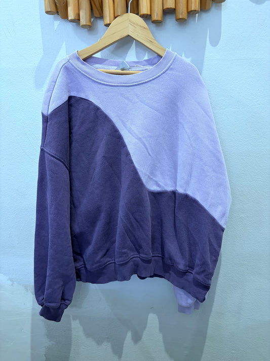 Purple two tone pullover 10-12y