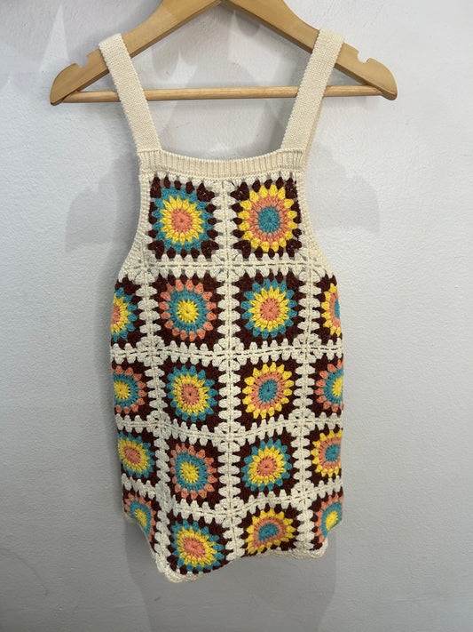 Crochet shorty romper 2y