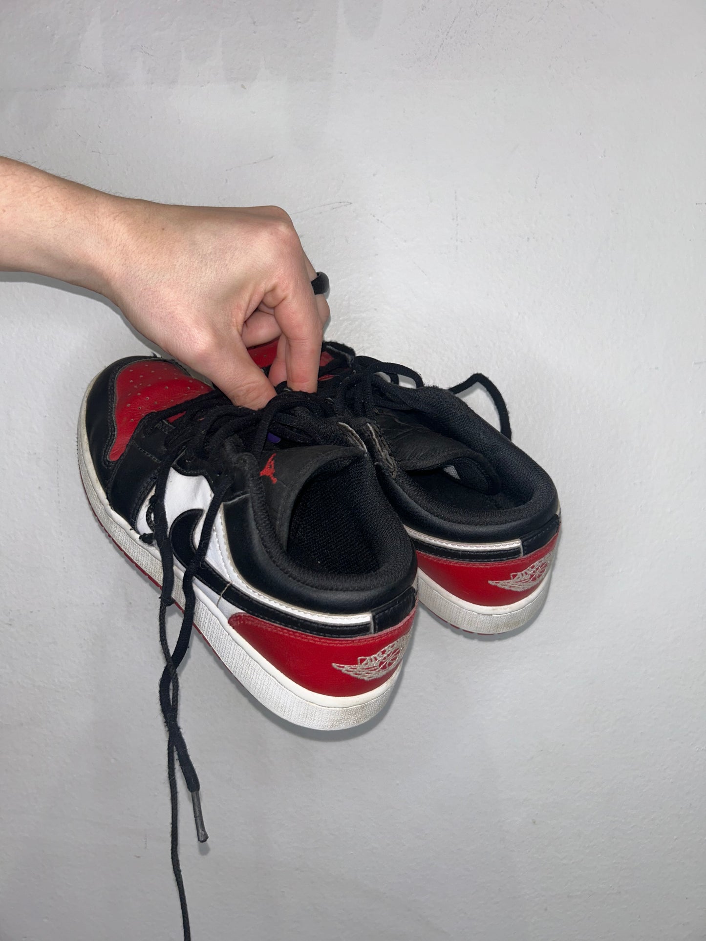 Y5 black and red Nikes