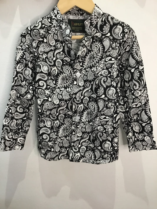 Dapper black dress shirt 3-4y