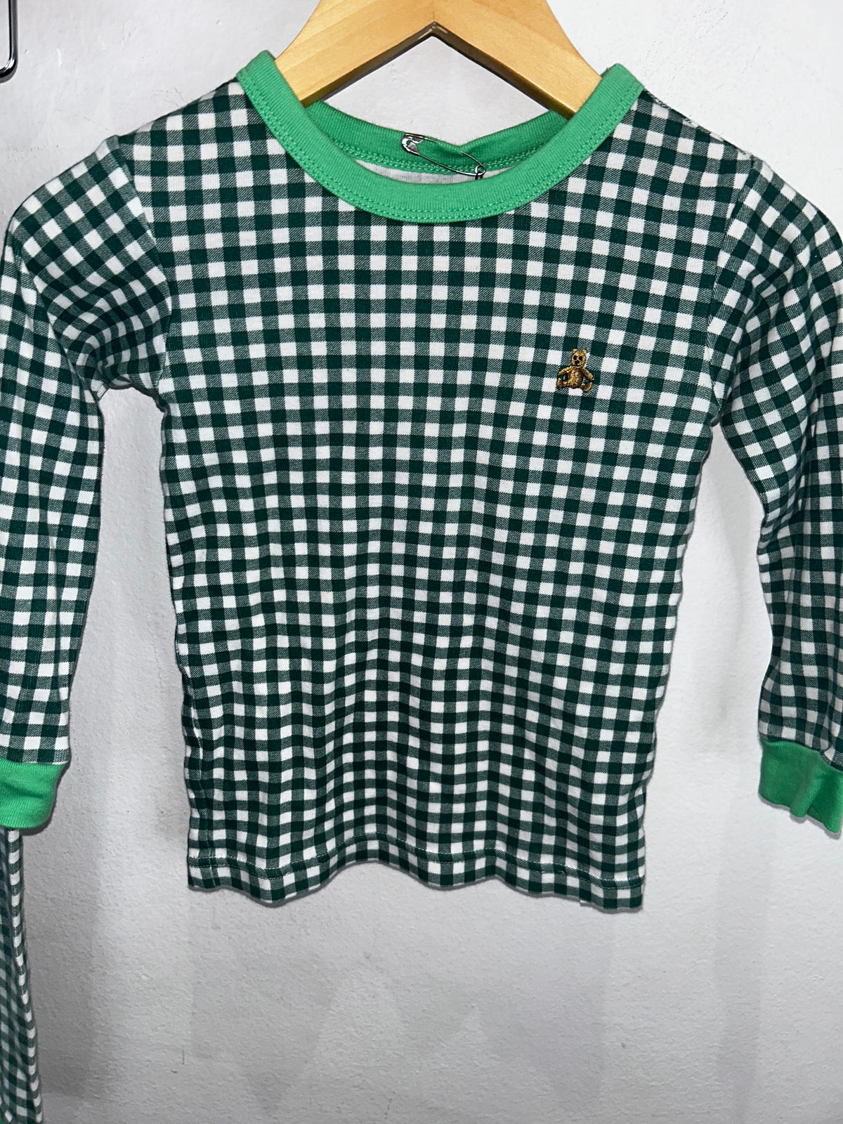 Green checkered pyjamas 4y