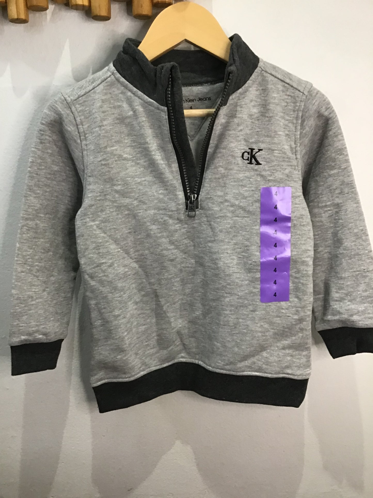 Sweater grey quarter zip  4y NEW