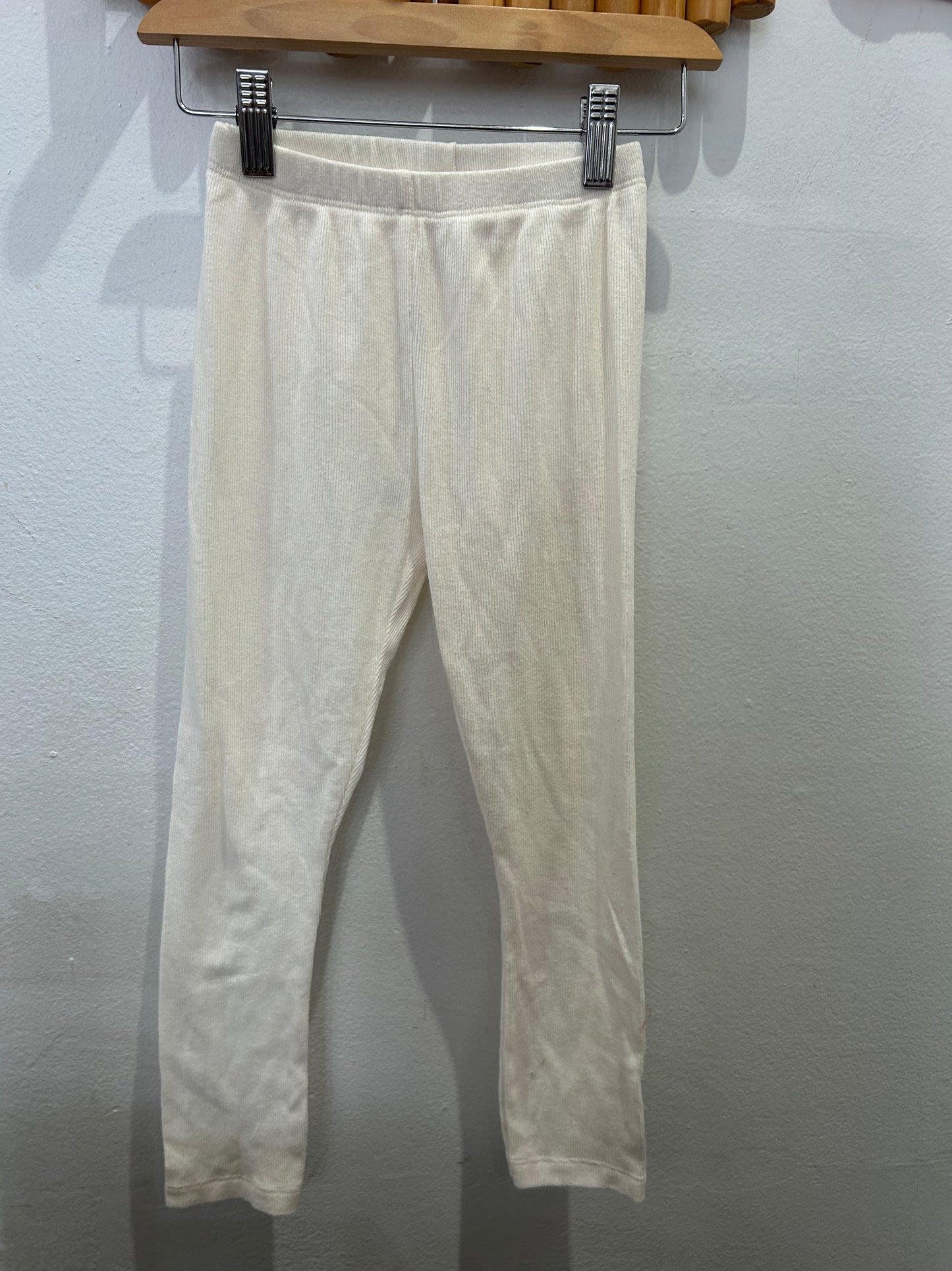 Cream ribbed leggings lightweight 6y
