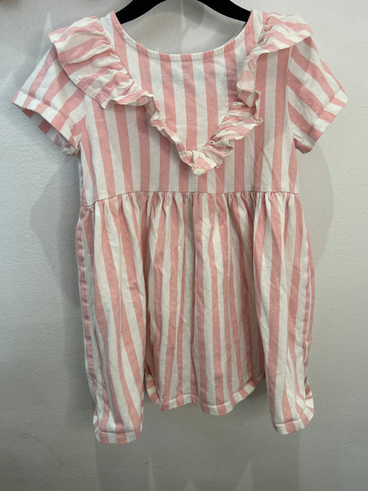 Pink vertical stripes dress 2-4y