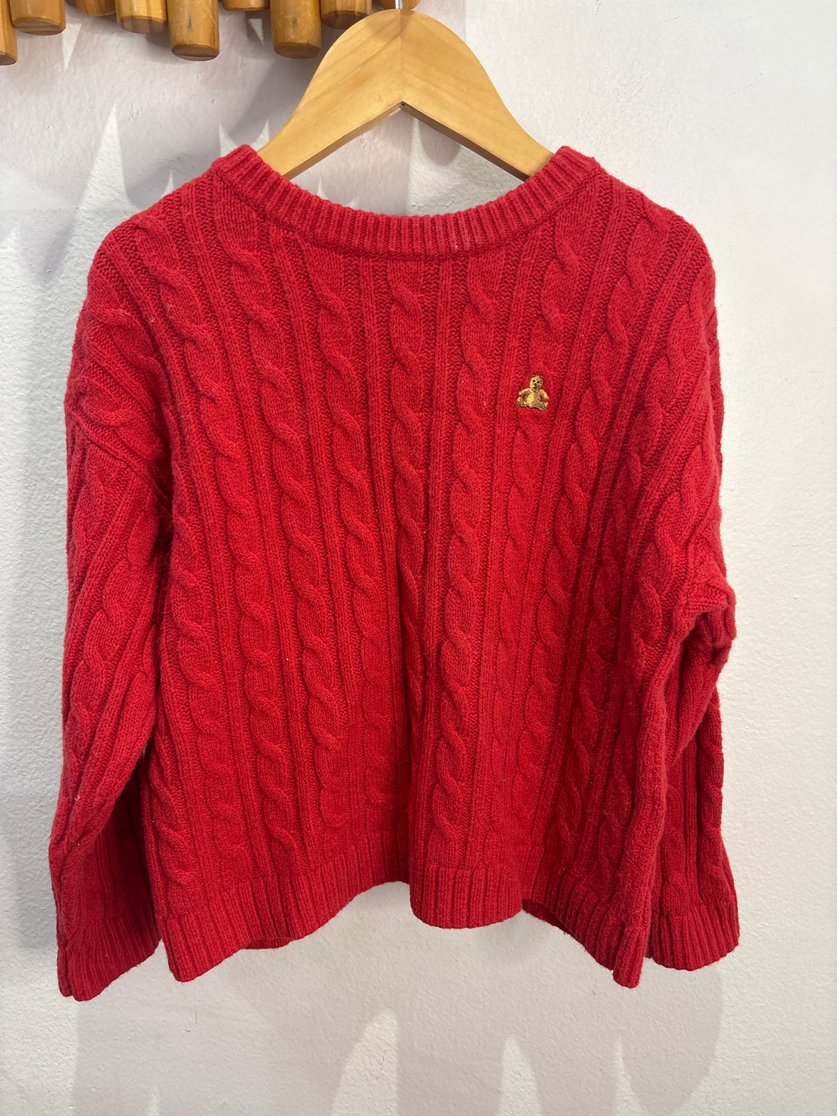 Soft red cable knit sweater- 5y