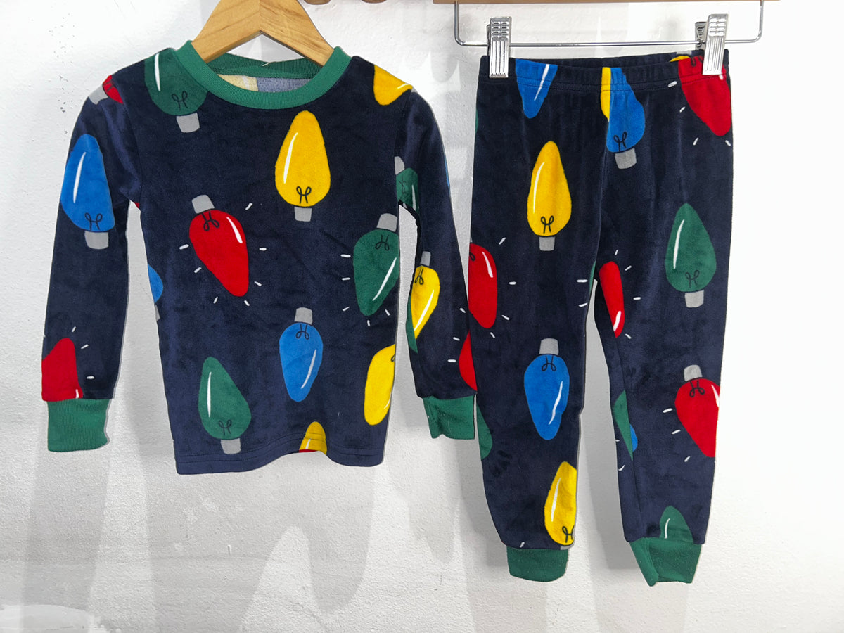 Christmas lights velour pyjamas 2y