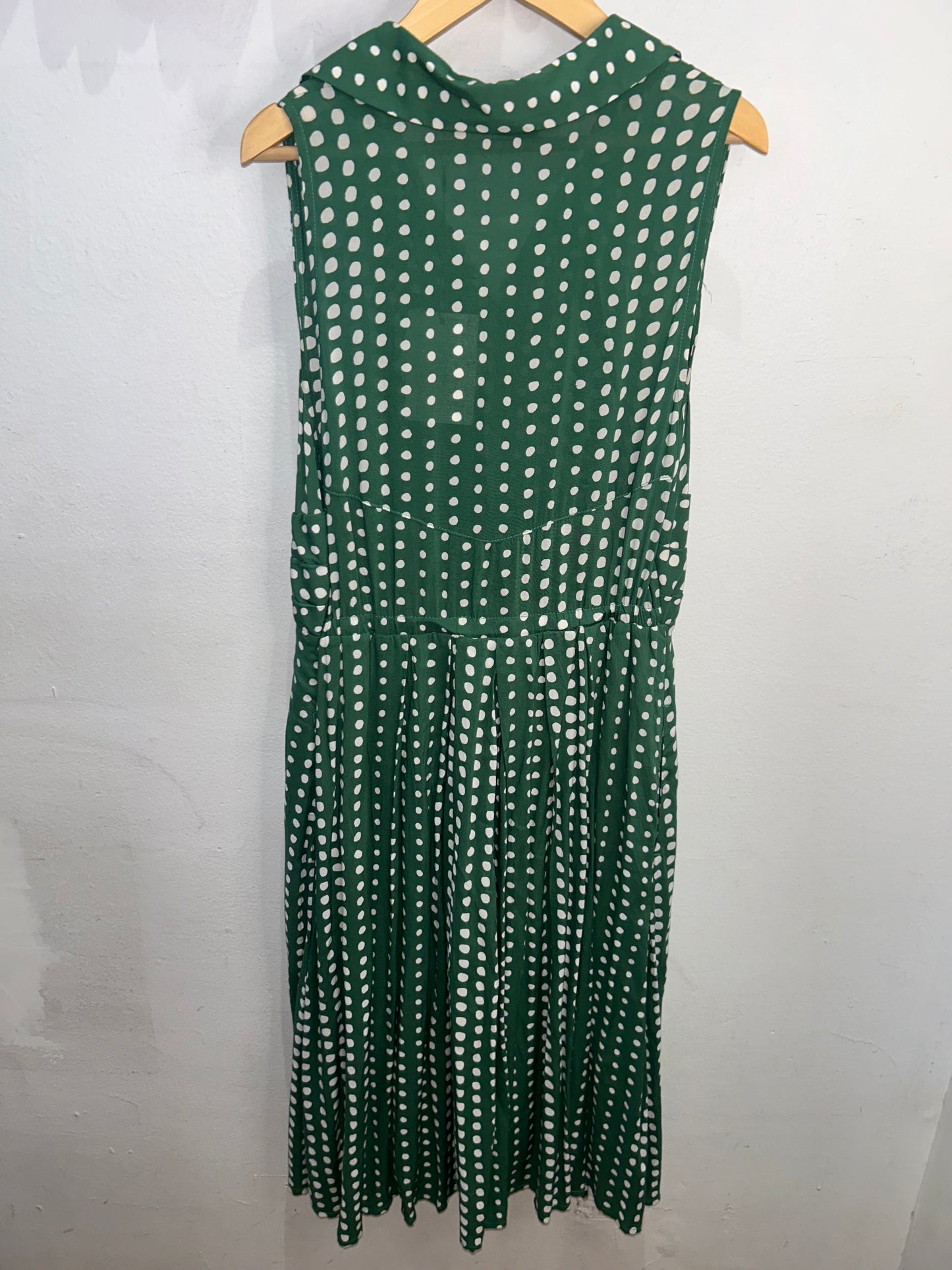 Anthropologie green dots dress- adult XS