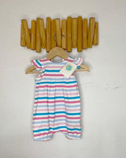 Striped frills romper 3m NEW