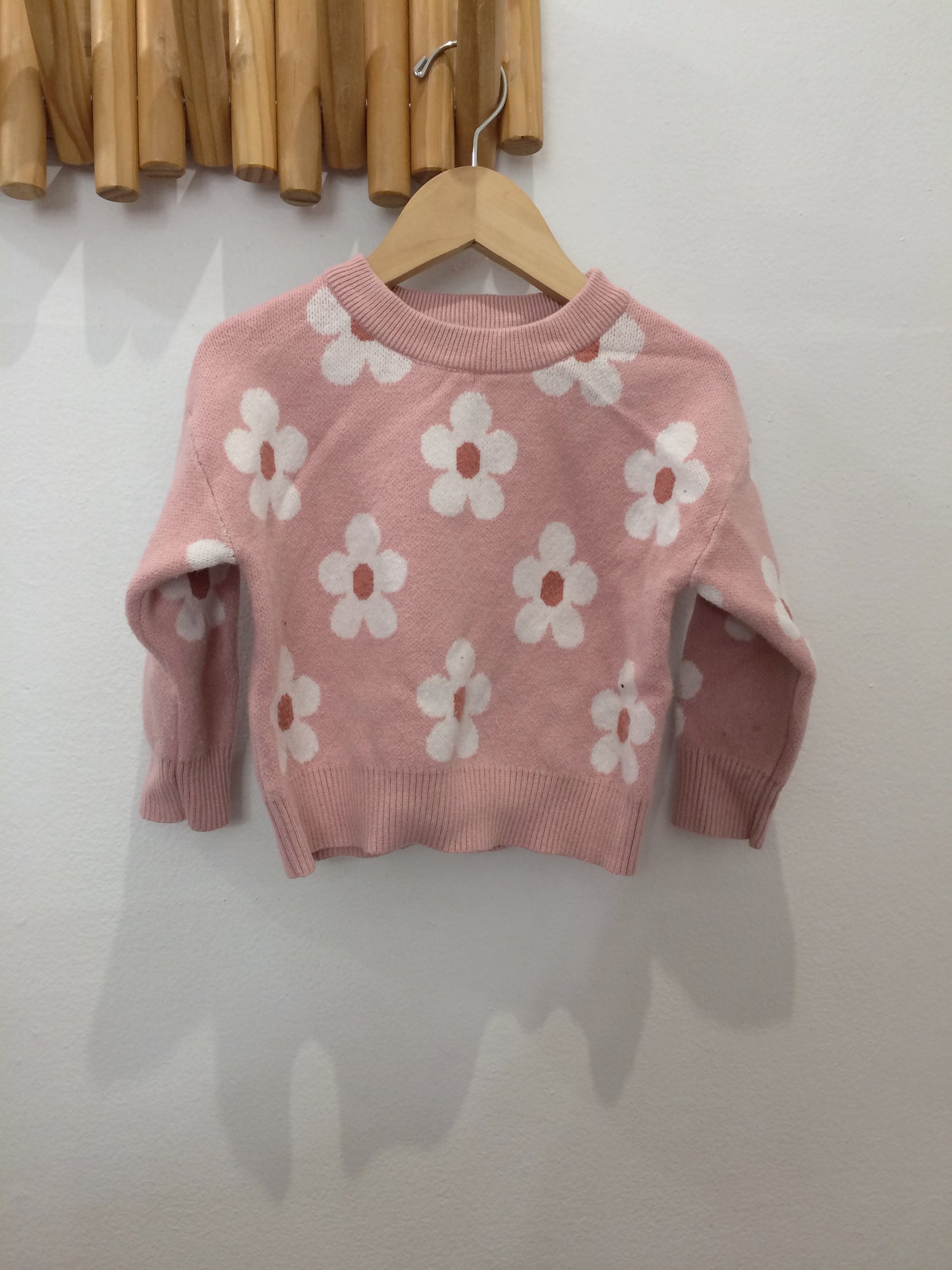 Pink daisies sweater 12-18m