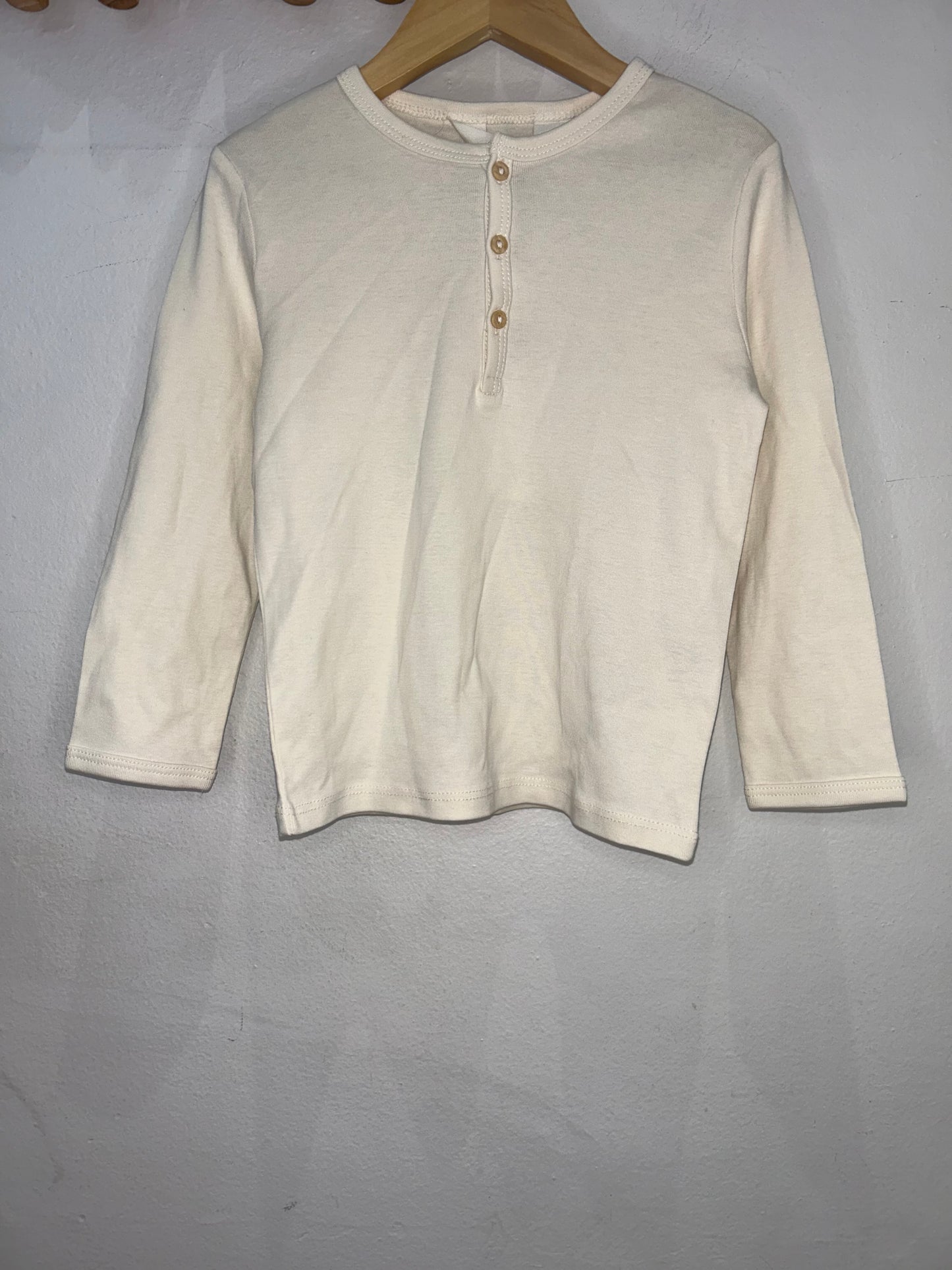 Cream henley 2-4y NEW