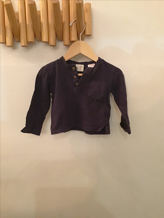 Navy henley 3-6m