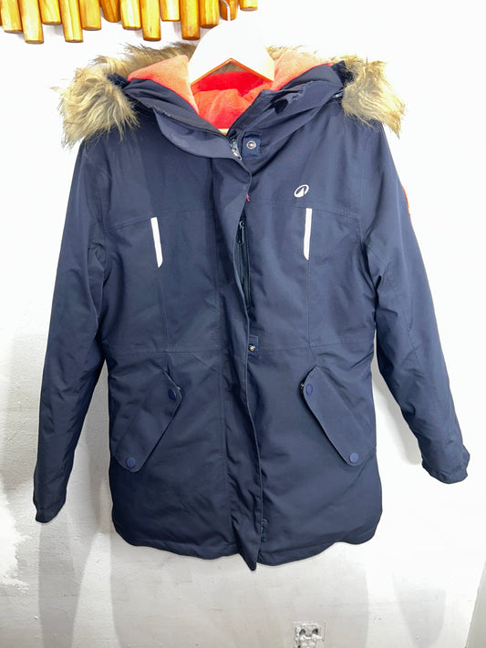 Decathlon black winter jacket 10-11y