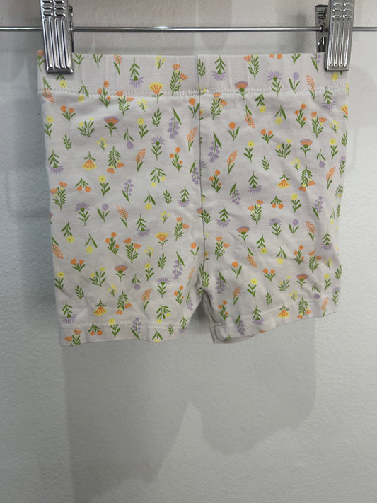 Orange flowers bike shorts 12-18m
