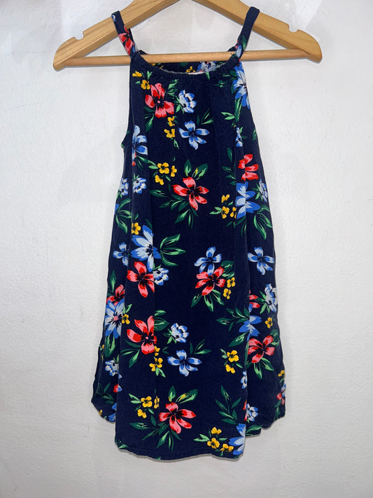 Navy floral tank dress 3y