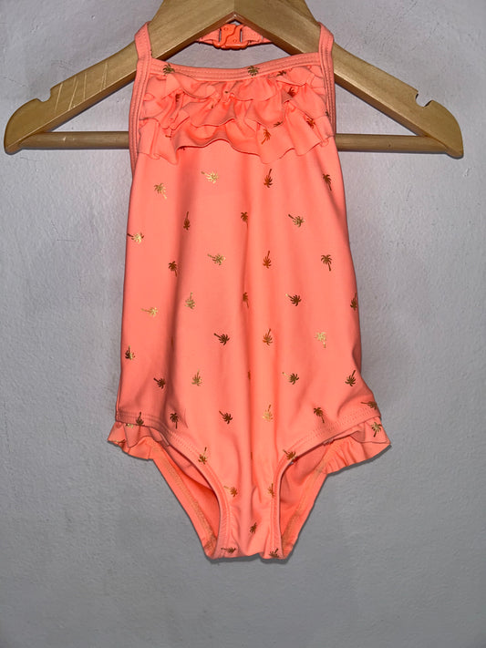 Orange and Gold Palm SwimSuit 12-18m