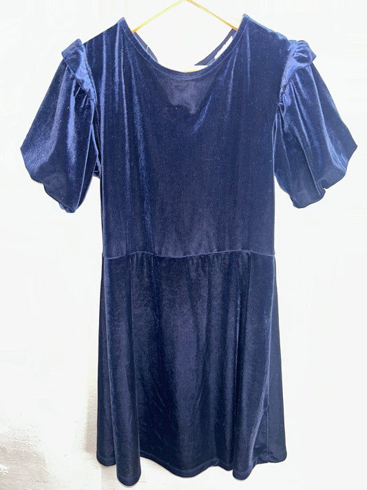 Blue velvet dress 13-14y*