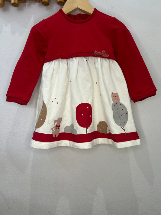 Red animals dress 12m