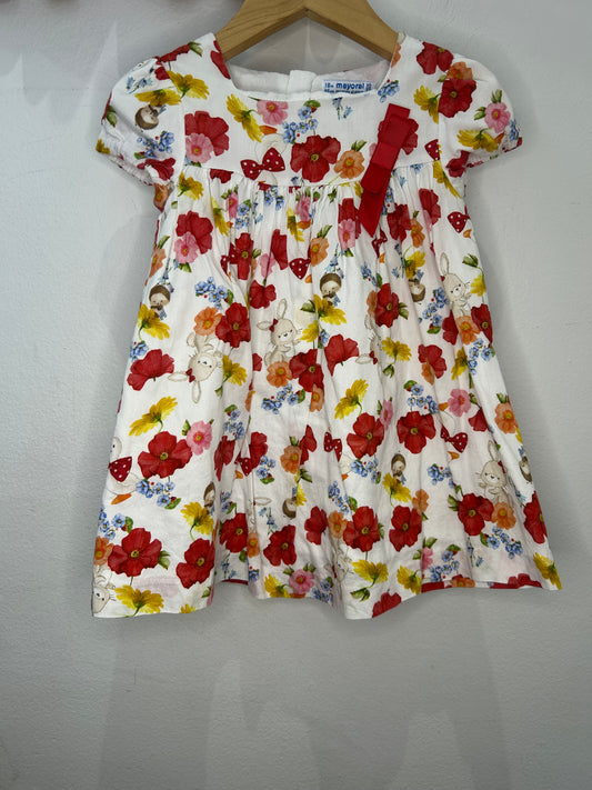 Poppies and animals dress 18m