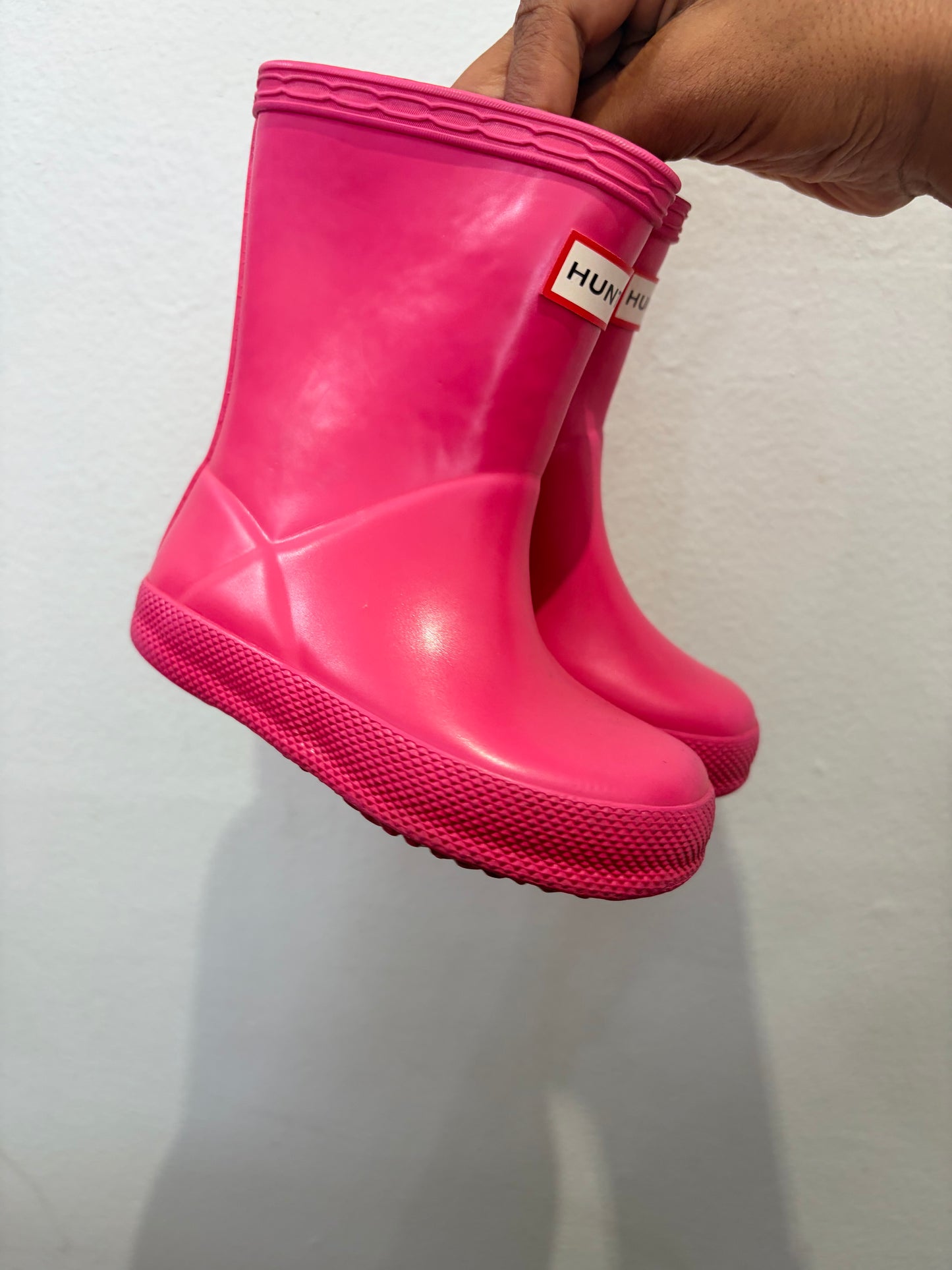 C5 pink shorty Hunter rainboots