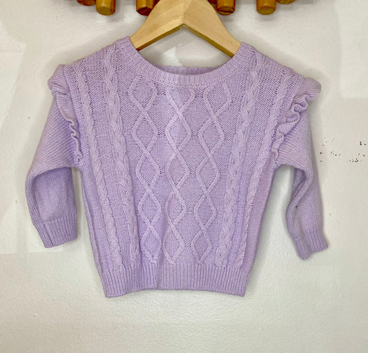 Purple cable knit sweater 6m