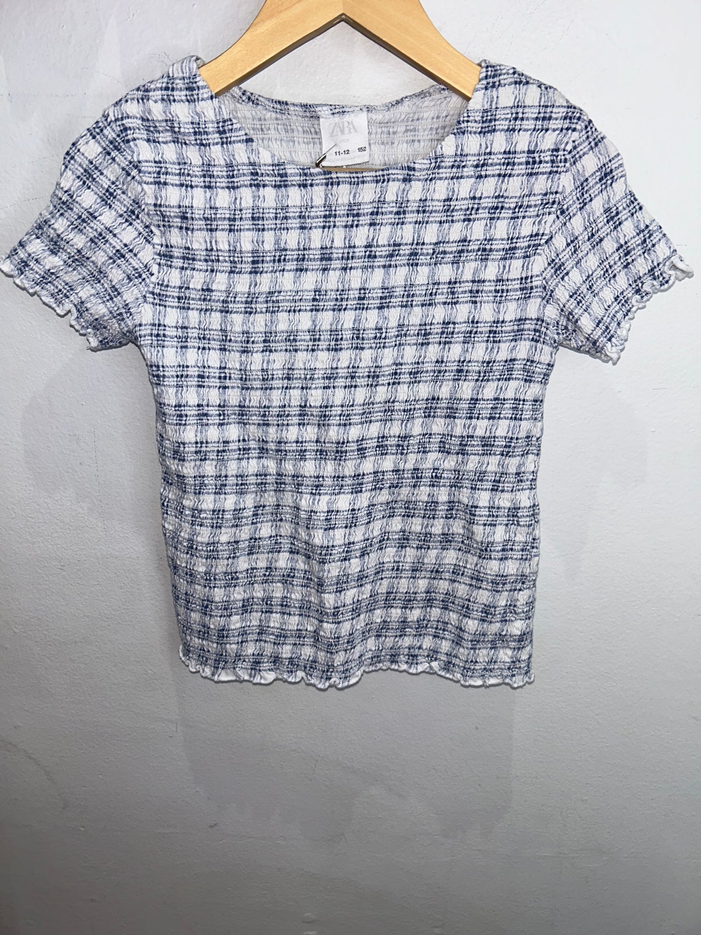 Blue shirred tee 11-12y