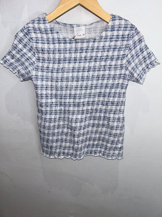 Blue shirred tee 11-12y