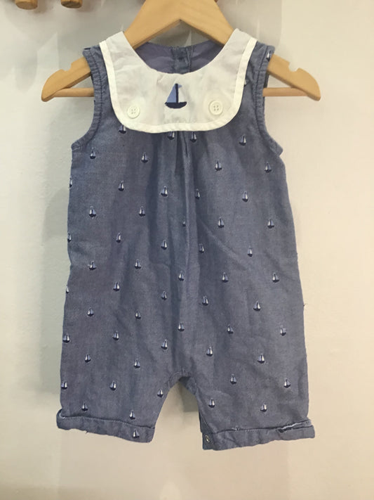 Sailboats shorty romper 12-18m
