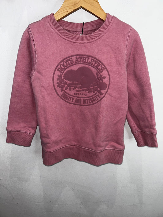 Roots pink pullover 4y