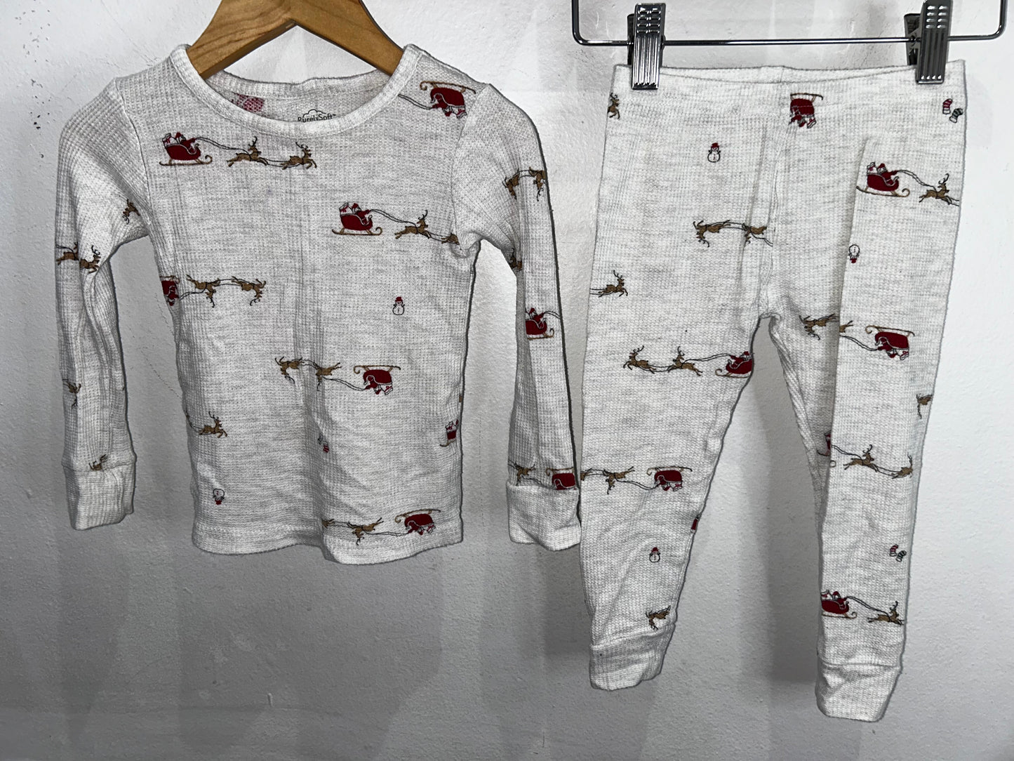 Waffle Santa pyjamas 2y