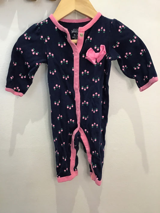 Sleeper little pink flowers 0-3m