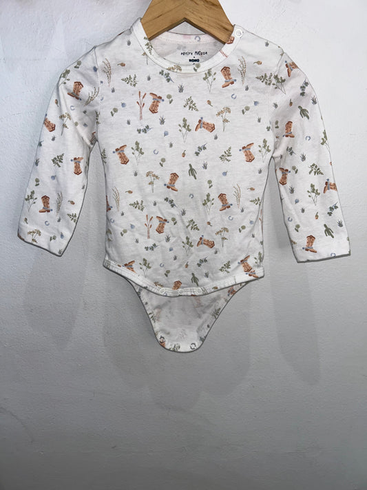 Cowboy boots onesie 9m